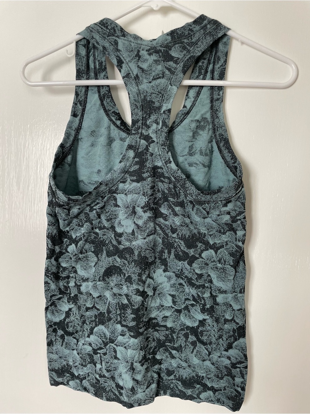 Athleta Floral Racerback Tank Top - Teal and Black - Picture 3 of 3